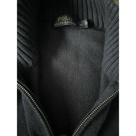 Polo Ralph Lauren Quarter Zip Pullover Sweater Blue Embroidered Logo XL - Picture 3 of 3